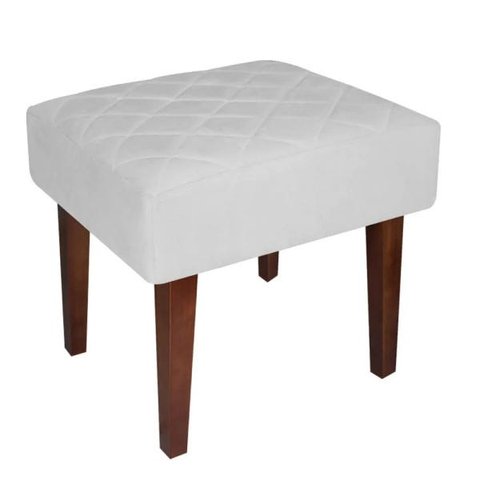 Puff Decorativo Lisa Suede Branco - Dominic Decor