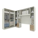 Ver imagem 2 de Guarda-roupa 212,5cm X 318cm Casal de Canto 8 Portas 9 Gavetas Seletto Henn - Areia/jequitibá
