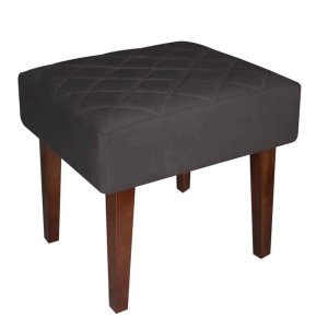 Puff Decorativo Lisa Suede Grafite - Dominic Decor