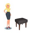 Ver imagem 2 de Puff Decorativo Lisa Suede Grafite - Dominic Decor