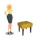 Ver imagem 2 de Puff Decorativo Lisa Suede Mostarda - Dominic Decor