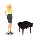 Ver imagem 2 de Puff Decorativo Lisa Suede Preto - Dominic Decor