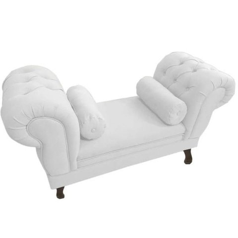 Recamier Grécia 1,40M Suede Branco - Dominic Decor