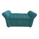 Ver imagem 3 de Recamier Bau Egeo 120x Suede Azul Turquesa - Dominic Decor