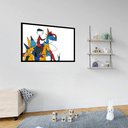 Ver imagem 2 de Quadro Decorativo Menino Dinossauro Abstrato - 50x70cm:moldura Branca