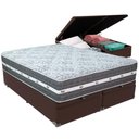 Ver imagem 1 de Cama Box Baú Marrom e Colchão Black Graphite Molas Ensacadas King 193x203x27 Anjos