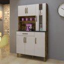 Ver imagem 2 de Armário de Cozinha Milão 6 Portas 1 Gaveta Arte Móveis:Ipê/Off