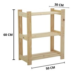 Sapateira para Hall de Entrada em Madeira de Pinus com 3 Prateleiras Multiuso - 6