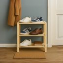 Ver imagem 1 de Sapateira para Hall de Entrada em Madeira de Pinus com 3 Prateleiras Multiuso