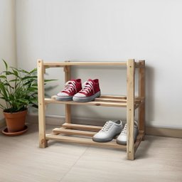 Sapateira para Hall de Entrada em Madeira de Pinus com 3 Prateleiras Multiuso - 2