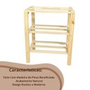 Ver imagem 2 de Sapateira para Hall de Entrada em Madeira de Pinus com 3 Prateleiras Multiuso