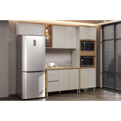 Cozinha Completa 4 Peças 9 Portas Allure CZ645 Gris Linea