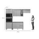 Ver imagem 3 de Cozinha Completa 4 Peças 9 Portas Allure CZ645 Gris Linea