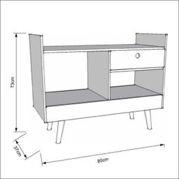 Aparador Buffet Bar Retrô 4064 Preto - Jb Bechara - 5 Aparador Buffet Bar Retrô 4064 Preto - Jb Bechara - 5