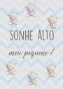 Ver imagem 2 de Kit Três Quadros Sonhe Alto, Urso, Nome, Estrelas e Santo Anjo Azul e Cinza