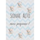 Ver imagem 2 de Kit Três Quadros Sonhe Alto, Urso, Nome, Estrelas e Santo Anjo Azul e Cinza