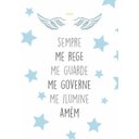 Ver imagem 4 de Kit Três Quadros Sonhe Alto, Urso, Nome, Estrelas e Santo Anjo Azul e Cinza