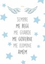 Ver imagem 4 de Kit Três Quadros Sonhe Alto, Urso, Nome, Estrelas e Santo Anjo Azul e Cinza