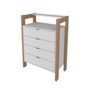 Ver imagem 2 de Cômoda Gaveteiro com 4 Gavetas Az1012 Tecnomobili Amêndoa/branco