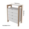 Cômoda Gaveteiro com 4 Gavetas Az1012 Tecnomobili Amêndoa/branco - 3