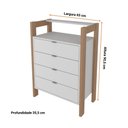 Ver imagem 3 de Cômoda Gaveteiro com 4 Gavetas Az1012 Tecnomobili Amêndoa/branco