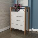 Ver imagem 1 de Cômoda Gaveteiro com 4 Gavetas Az1012 Tecnomobili Amêndoa/branco