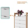 Cômoda Gaveteiro com 4 Gavetas Az1012 Tecnomobili Amêndoa/branco - 4