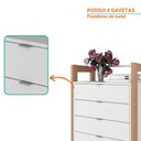 Ver imagem 4 de Cômoda Gaveteiro com 4 Gavetas Az1012 Tecnomobili Amêndoa/branco