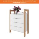 Ver imagem 5 de Cômoda Gaveteiro com 4 Gavetas Az1012 Tecnomobili Amêndoa/branco