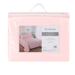 Colcha de Solteiro Lisa 2 Peças Sonhare 1,60 X 2,40 M - Rosa Cristal - 4