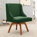 Ver imagem 2 de Kit 4 Cadeiras Estofadas Base Giratória de Madeira Lia Veludo Verde Esmeralda - Ibiza