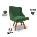 Ver imagem 6 de Kit 4 Cadeiras Estofadas Base Giratória de Madeira Lia Veludo Verde Esmeralda - Ibiza