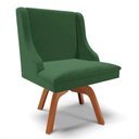 Ver imagem 5 de Kit 4 Cadeiras Estofadas Base Giratória de Madeira Lia Veludo Verde Esmeralda - Ibiza