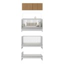 Ver imagem 4 de Berço 3 em 1 com Armário Aéreo 4 Portas Multimóveis Mp4140 Branco/rustic