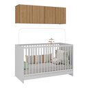 Ver imagem 1 de Berço 3 em 1 com Armário Aéreo 4 Portas Multimóveis Mp4140 Branco/rustic