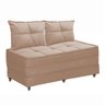 Pufe Cama Dobrável Casal 130cm com 02 Almofadas - Suede Caramelo - 1