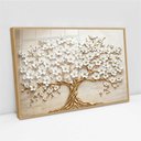 Ver imagem 2 de Quadro Decorativo Árvore da Vida Flores Brancas Sala Quarto Casa Escritório