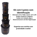 Ver imagem 2 de Porta Mantimentos Cozinha Pote de Mantimentos para Cozinha 5 Peças:preto