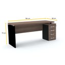 Ver imagem 2 de MESA P/ ESCRITÓRIO 4 GAVETAS PANDIN PE40 - WALNUT M1640PG04GPE40