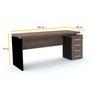 MESA P/ ESCRITÓRIO 4 GAVETAS PANDIN PE40 - WALNUT M1640PG04GPE40 - 2