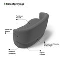 Ver imagem 5 de Kit 2 Poltronas e 1 Namoradeira Aisha Orgânica Bouclê Cinza Escuro - Desk Design