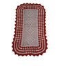 Tapete Crochê Sala Quarto Cozinha Branco Vermelho 65x45 - 1