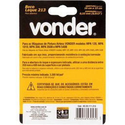 Bico Leque 213 0,33mm 10-15 Cm para Pistola Airless Vonder - 5