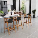 Ver imagem 2 de Banqueta Alta para Cozinha Bancada Bar Sala de Jantar Fixa Cecília L02 Suede Preto - Lyam