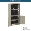 Ver imagem 3 de Armário Misto P25 Pandin 80 Cm (largura) em Mdp Cor Castanheira Natural com 2 Portas e 3