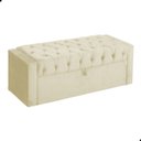 Ver imagem 7 de Kit Cabeceira e Calçadeira Baú Emma Suede Casal 140 Cm