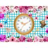 Painel De Tecido Sublimado Alice No País Das Maravilhas Relógio e Flores - 2