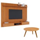 Ver imagem 1 de Painel Suspenso Loft 2.2 com Mesa de Centro Classic Redonda Nature - Imcal