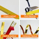 Ver imagem 4 de Fita Metalizada Auto Colante Pvc 15mm P Decoração de Móveis e Paredes Dourado 5m