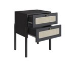 Ver imagem 5 de Mesa de Cabeceira 2 Gavetas Palhinha Pé Madeira 27933 Oslo Artesano - Nero/preto